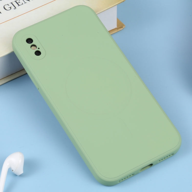 For iPhone XS Max Liquid Silicone Full Coverage Shockproof Magsafe Phone Case(Green) - More iPhone Cases by buy2fix | Online Shopping UK | buy2fix