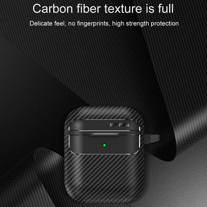 For AirPods 1 / 2 Carbon Fiber Texture Anti-fall Earphone Protective Case(Black) - For AirPods 1/2 by buy2fix | Online Shopping UK | buy2fix