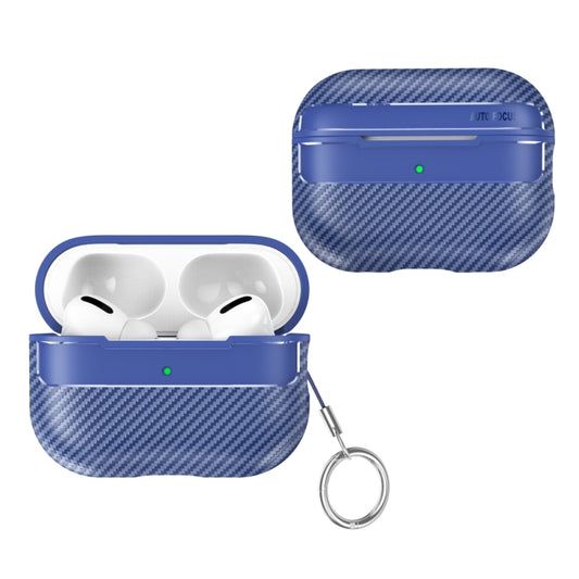 For AirPods Pro 2 Carbon Fiber Texture Anti-fall Earphone Protective Case(Blue) - For AirPods Pro 2 by buy2fix | Online Shopping UK | buy2fix