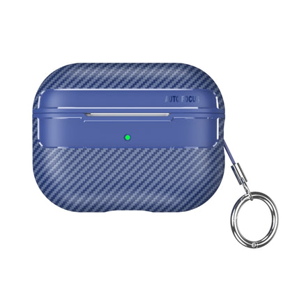 For AirPods Pro 2 Carbon Fiber Texture Anti-fall Earphone Protective Case(Blue) - For AirPods Pro 2 by buy2fix | Online Shopping UK | buy2fix