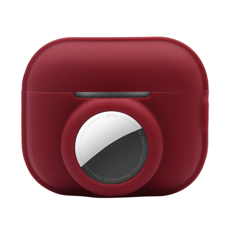 For AirPods Pro 2 / AirTag 2 in 1 Shockproof Full Coverage Silicone Protective Case(Wine Red) - For AirPods Pro 2 by buy2fix | Online Shopping UK | buy2fix