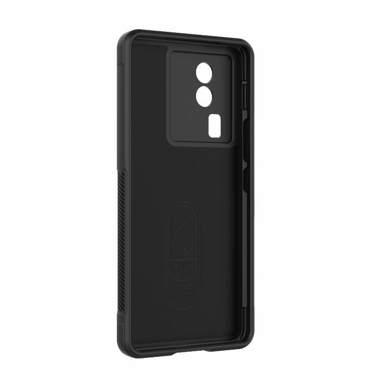 For vivo iQOO Neo7 Magic Shield TPU + Flannel Phone Case(Black) - vivo Cases by buy2fix | Online Shopping UK | buy2fix