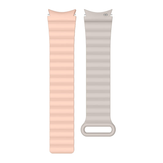 For Samsung Galaxy Watch5 40mm / 44mm Silicone Magnetic Watch Band(Pink Beige) - Watch Bands by buy2fix | Online Shopping UK | buy2fix