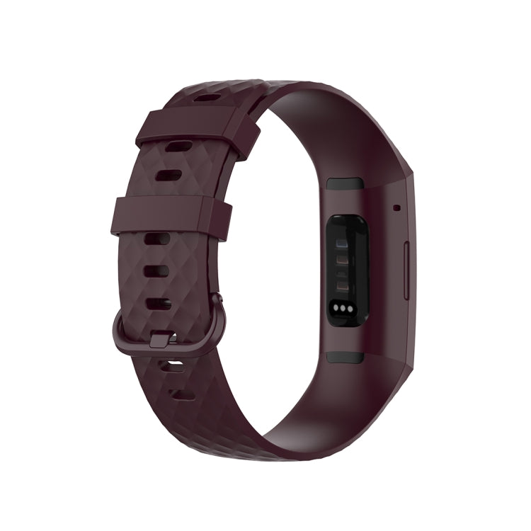 Color Buckle TPU Wrist Strap Watch Band for Fitbit Charge 4 / Charge 3 / Charge 3 SE, Size: L(Rosewood) - Watch Bands by buy2fix | Online Shopping UK | buy2fix