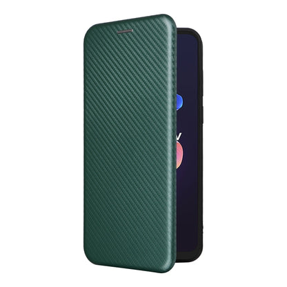 For Blackview A55 Pro Carbon Fiber Texture Horizontal Flip PU Phone Case(Green) - More Brand by buy2fix | Online Shopping UK | buy2fix