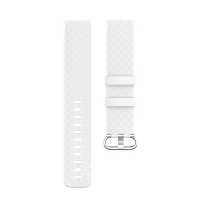 18mm Silver Color Buckle TPU Wrist Strap Watch Band for Fitbit Charge 4 / Charge 3 / Charge 3 SE, Size: S(White) - Watch Bands by buy2fix | Online Shopping UK | buy2fix