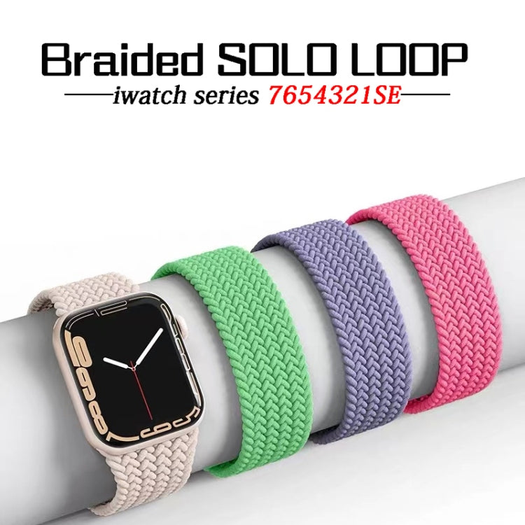 Nylon Single-turn Braided Watch Band For Apple Watch Ultra 49mm / Series 8&7 45mm / SE 2&6&SE&5&4 44mm / 3&2&1 42mm, Length:135mm(Red) - Watch Bands by buy2fix | Online Shopping UK | buy2fix