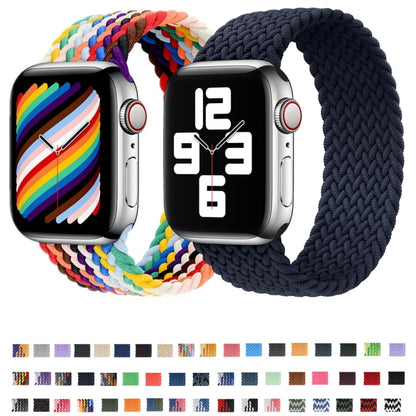 Nylon Single-turn Braided Watch Band For Apple Watch Ultra 49mm&Watch Ultra 2 49mm / Series 9&8&7 45mm / SE 3&SE 2&6&SE&5&4 44mm / 3&2&1 42mm, Length:145mm(Colorful) - Watch Bands by buy2fix | Online Shopping UK | buy2fix