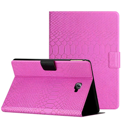 For Samsung Galaxy Tab A10.1 T850 Solid Color Crocodile Texture Leather Smart Tablet Case(Rose Red) - Tab A 10.1 by buy2fix | Online Shopping UK | buy2fix