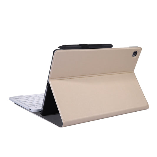 A610 For Galaxy Tab S6 Lite 10.4 P610 / P615 (2020) Bluetooth Keyboard Tablet Case with Stand & Elastic Pen Band(Gold) - Samsung Keyboard by buy2fix | Online Shopping UK | buy2fix