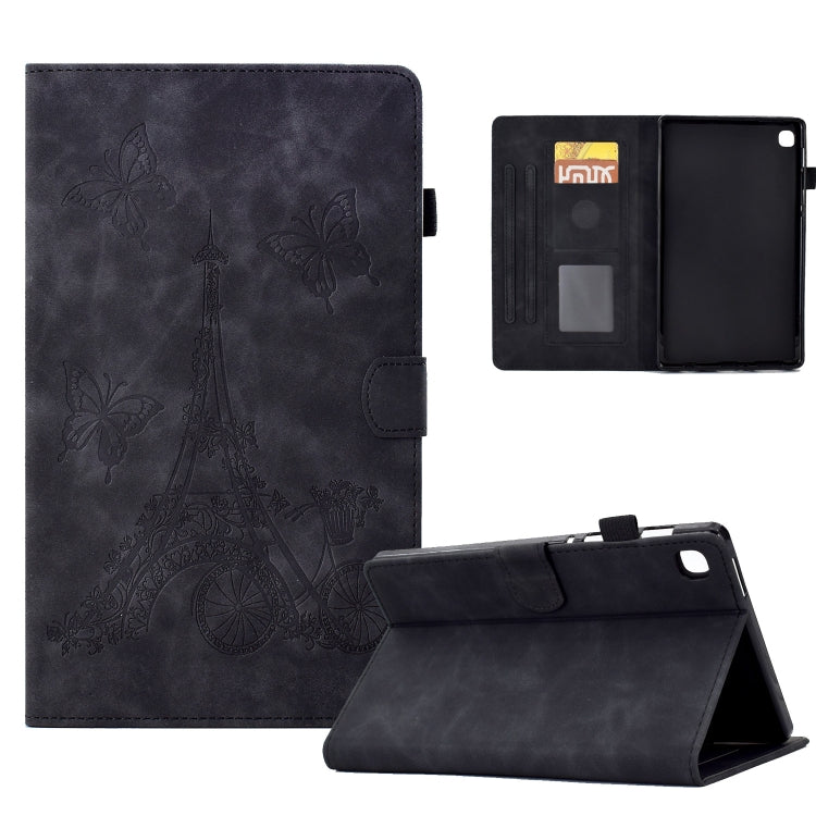 For Samsung Galaxy Tab A7 10.4 2020 T500 Tower Embossed Leather Smart Tablet Case(Black) - Other Galaxy Tab PC by buy2fix | Online Shopping UK | buy2fix