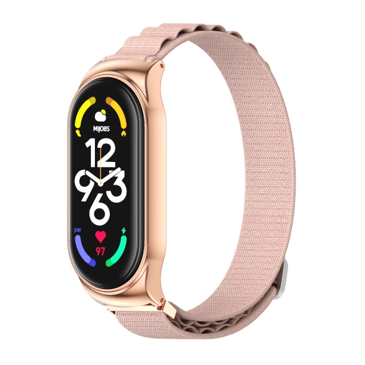 For Xiaomi Mi Band 6 / 5 / 4 / 3 MIJOBS CS Nylon Breathable Watch Band(Pink Rose Gold) - Watch Bands by MIJOBS | Online Shopping UK | buy2fix