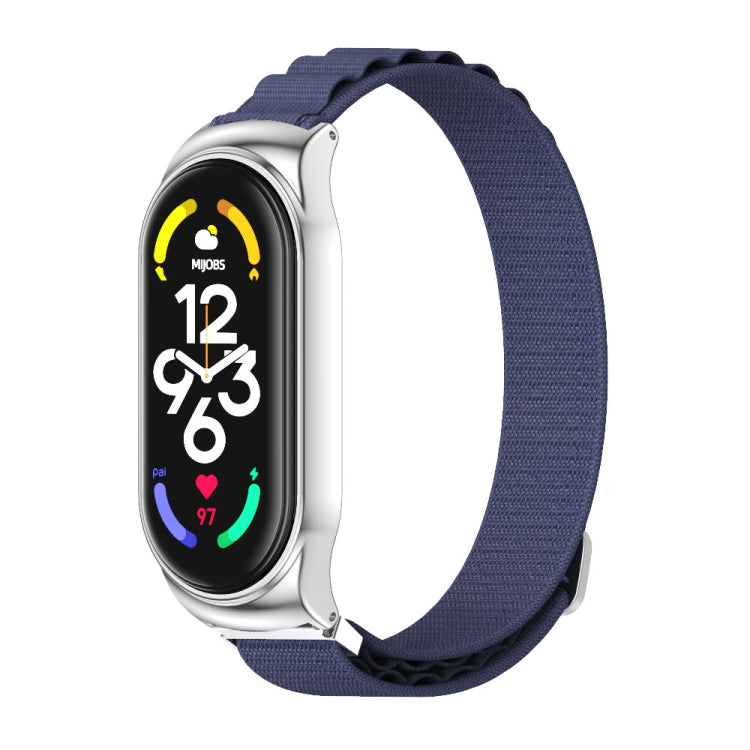 For Xiaomi Mi Band 7 / 7 NFC MIJOBS CS Nylon Breathable Watch Band(Midnight Blue Silver) - Watch Bands by MIJOBS | Online Shopping UK | buy2fix