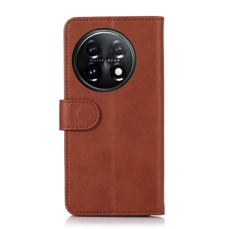 For OnePlus 11 5G Cow Texture Flip Leather Phone Case(Brown) - OnePlus Cases by buy2fix | Online Shopping UK | buy2fix