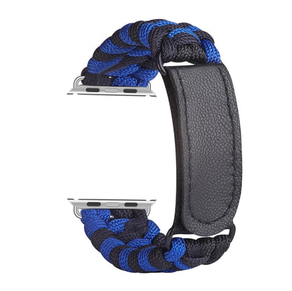 Paracord Plain Weave Hook And Loop Fastener Nylon Watch Band For Apple Watch Ultra 49mm&Watch Ultra 2 49mm / Series 9&8&7 45mm / SE 3&SE 2&6&SE&5&4 44mm / 3&2&1 42mm(Blue) - Watch Bands by buy2fix | Online Shopping UK | buy2fix