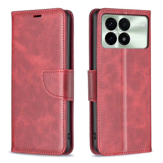 For Xiaomi Redmi K70 / K70 Pro Lambskin Texture Pure Color Flip Leather Phone Case(Red) - K70 Pro Cases by buy2fix | Online Shopping UK | buy2fix