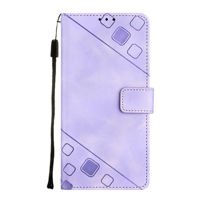 For OnePlus 11 Skin-feel Embossed Leather Phone Case(Light Purple) - OnePlus Cases by buy2fix | Online Shopping UK | buy2fix