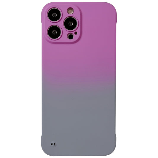 For iPhone XS / X Frameless Skin Feel Gradient Phone Case(Dark Purple + Grey) - More iPhone Cases by buy2fix | Online Shopping UK | buy2fix