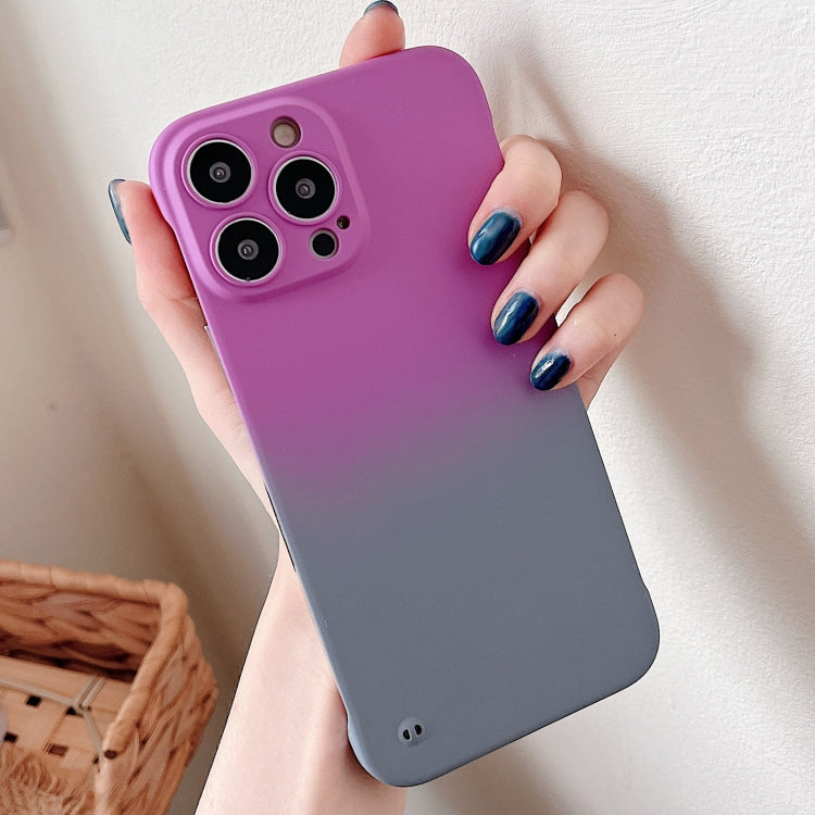 For iPhone XS / X Frameless Skin Feel Gradient Phone Case(Dark Purple + Grey) - More iPhone Cases by buy2fix | Online Shopping UK | buy2fix