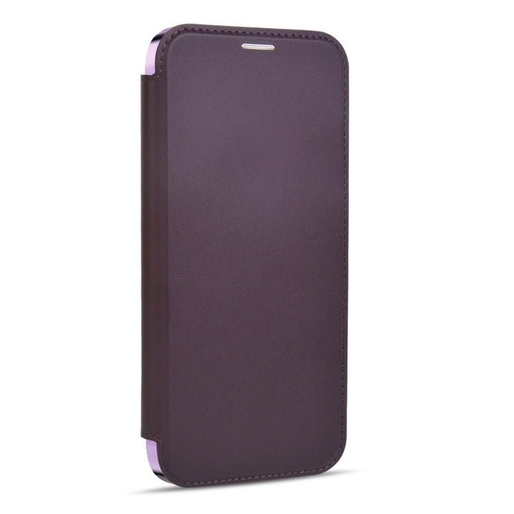 For iPhone 14 Pro MagSafe Magnetic RFID Anti-theft Leather Phone Case(Dark Purple) - iPhone 14 Pro Cases by buy2fix | Online Shopping UK | buy2fix