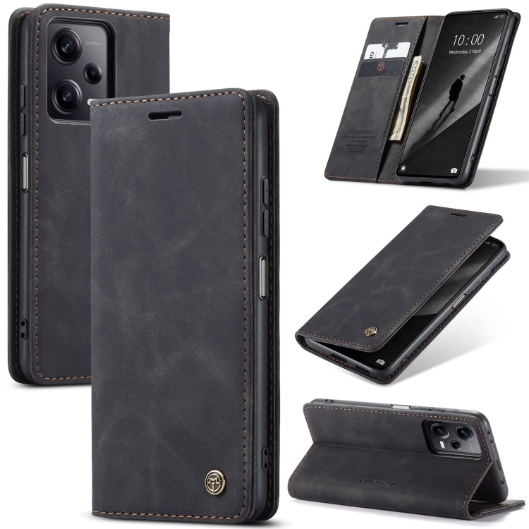 For Xiaomi Redmi Note 12 Pro+ 5G CaseMe 013 Multifunctional Horizontal Flip Leather Phone Case(Black) - Xiaomi Cases by CaseMe | Online Shopping UK | buy2fix