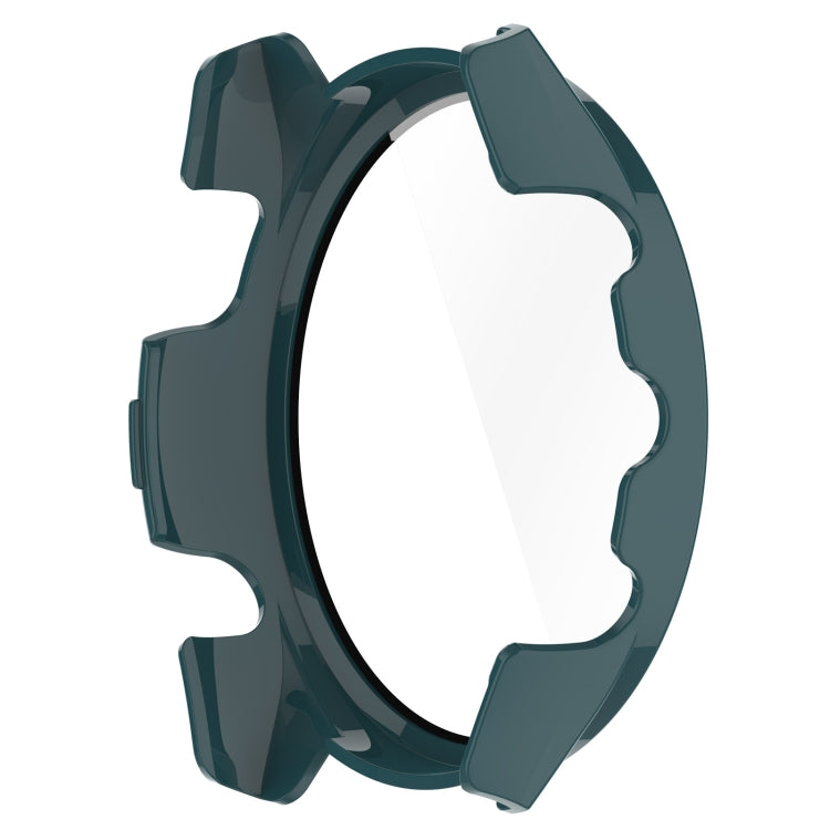 For Garmin Forerunner 265 PC + Tempered Glass Film Integrated Watch Protective Case(Pine Green) - Watch Cases by buy2fix | Online Shopping UK | buy2fix