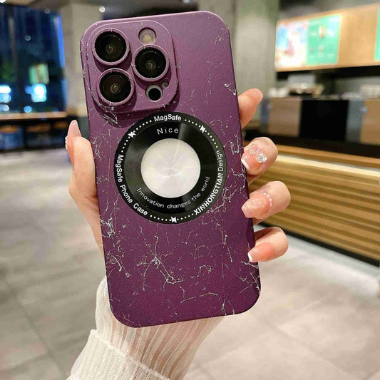 For iPhone 13 Pro Max Marble Pattern MagSafe PC Phone Case(Purple) - iPhone 13 Pro Max Cases by buy2fix | Online Shopping UK | buy2fix