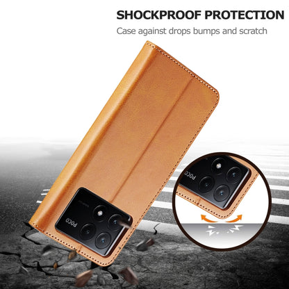 For Xiaomi Poco X6 Pro LC.IMEEKE Calf Texture Leather Phone Case(Brown) - Xiaomi Cases by LC.IMEEKE | Online Shopping UK | buy2fix