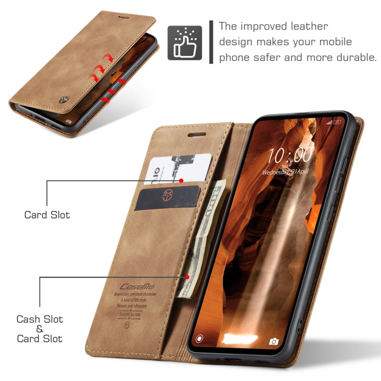 For Xiaomi Redmi 11A / 12C CaseMe 013 Multifunctional Horizontal Flip Leather Phone Case(Brown) - Xiaomi Cases by CaseMe | Online Shopping UK | buy2fix