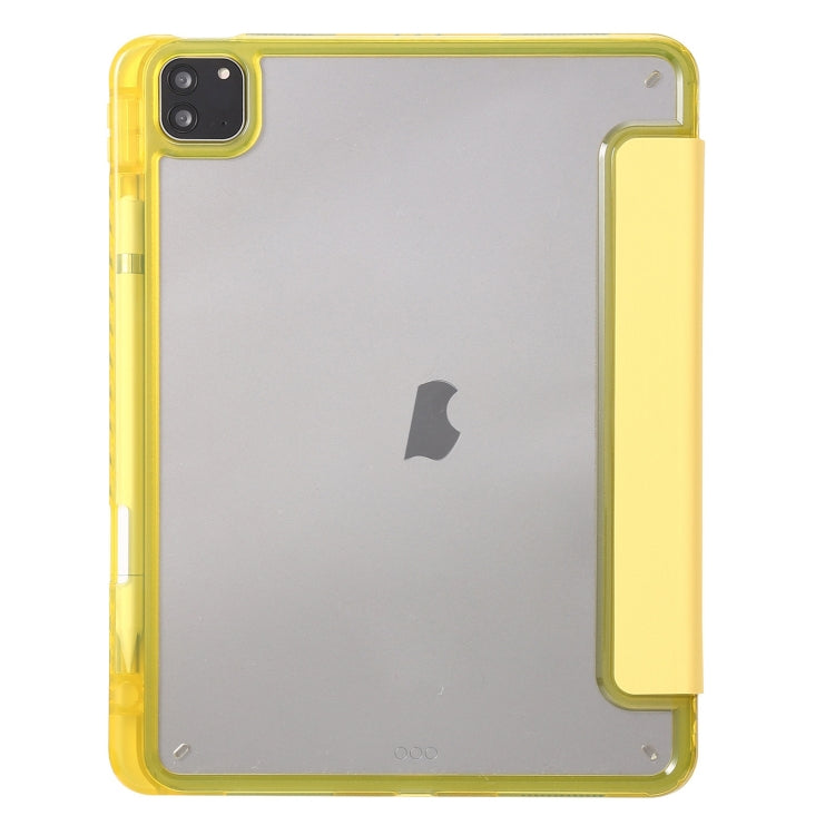 Clear Acrylic Leather Tablet Case For iPad Air 13 2024 / Pro 12.9 2022/ 2021 / 2020 / 2018(Yellow) - iPad Pro 12.9 (2022/2021) Cases by buy2fix | Online Shopping UK | buy2fix