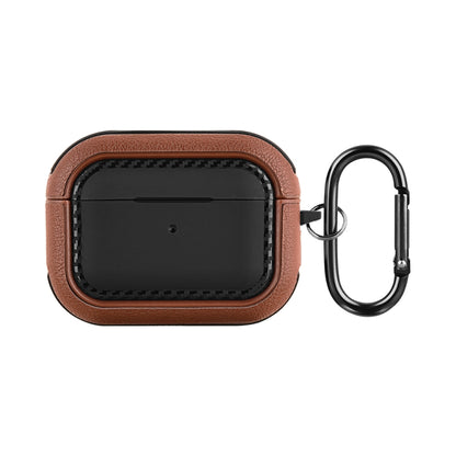 For AirPods Pro Leather Texture Earphone Protective Case(Black Brown) - For AirPods Pro by buy2fix | Online Shopping UK | buy2fix