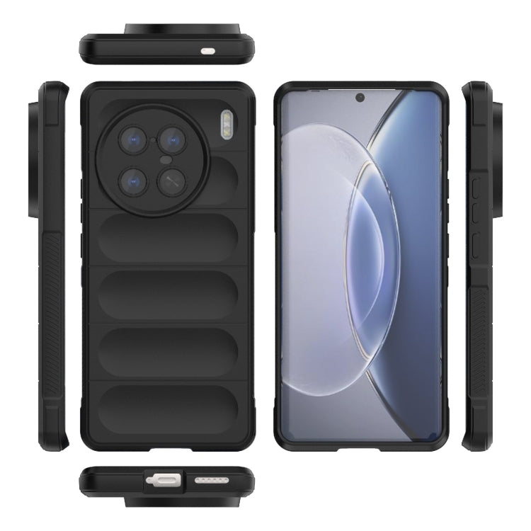 For vivo X90 Pro 5G Magic Shield TPU + Flannel Phone Case(Black) - vivo Cases by buy2fix | Online Shopping UK | buy2fix