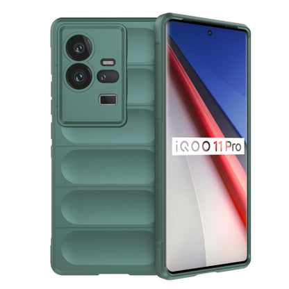 For vivo iQOO 11 Pro 5G Magic Shield TPU + Flannel Phone Case(Dark Green) - vivo Cases by buy2fix | Online Shopping UK | buy2fix