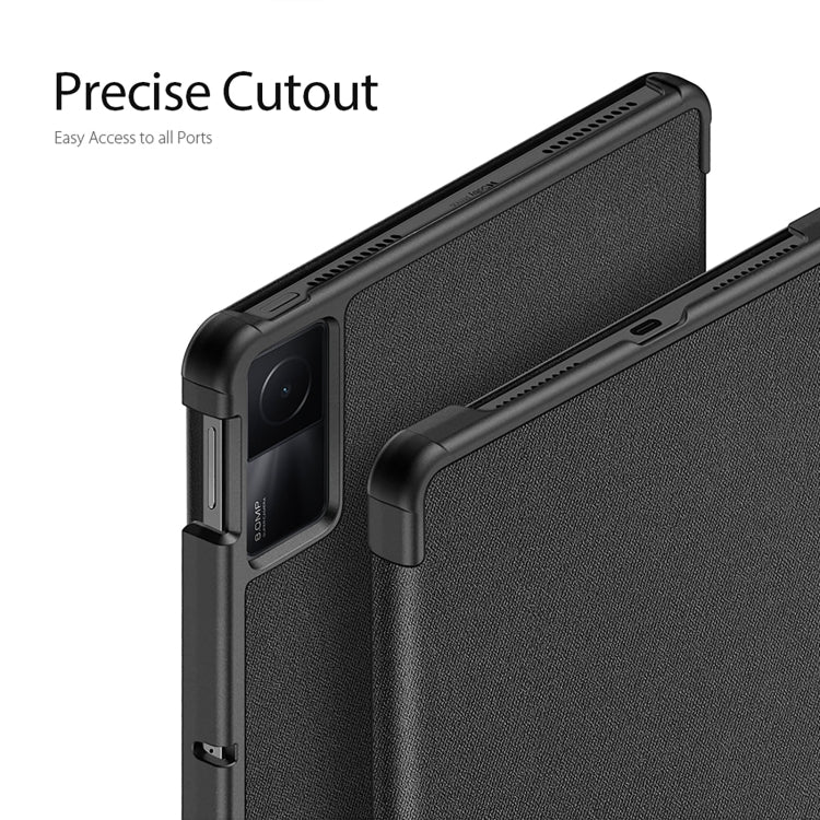 For Xiaomi Redmi Pad SE DUX DUCIS Domo Series Magnetic Flip Leather Tablet Case(Black) - More Tablet Cases by DUX DUCIS | Online Shopping UK | buy2fix