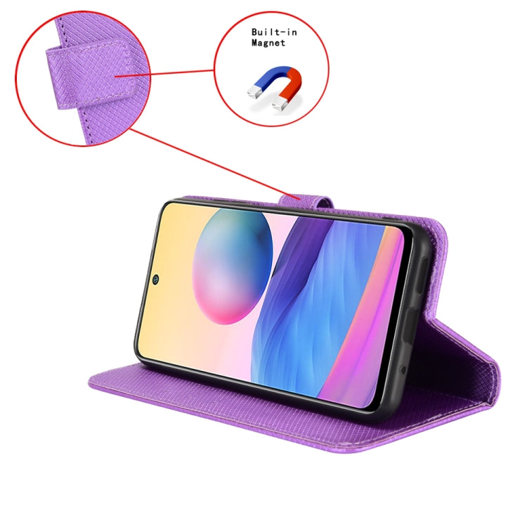 For Doogee X97 / X97 Pro Diamond Texture Leather Phone Case(Purple) - Doogee Cases by buy2fix | Online Shopping UK | buy2fix