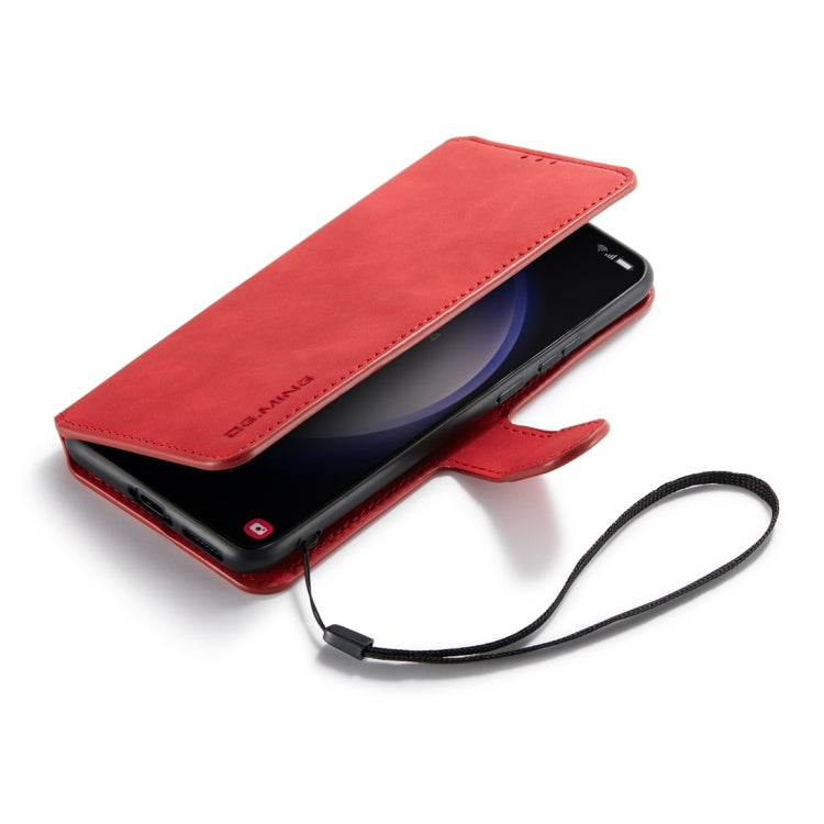 For Samsung Galaxy S23+ 5G DG.MING Retro Oil Edge Flip Leather Phone Case(Red) - Galaxy S23+ 5G Cases by DG.MING | Online Shopping UK | buy2fix