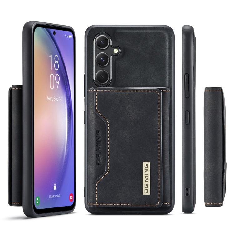 For Samsung Galaxy A54 5G DG.MING M2 Series 3-Fold Multi Card Bag + Magnetic Phone Case(Black) - Galaxy Phone Cases by DG.MING | Online Shopping UK | buy2fix