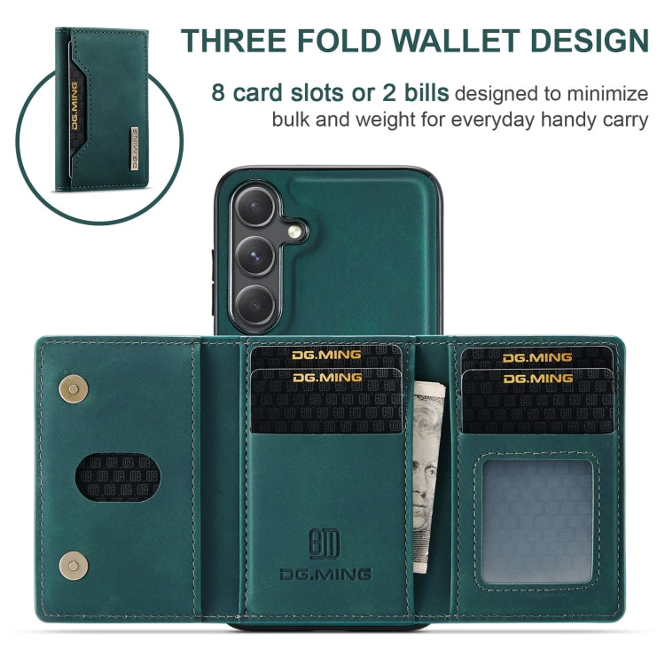 For Samsung Galaxy S24+ 5G DG.MING M2 Series 3-Fold Multi Card Bag + Magnetic Phone Case(Green) - Galaxy S24+ 5G Cases by DG.MING | Online Shopping UK | buy2fix