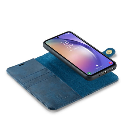 For Samsung Galaxy A54 5G DG.MING Crazy Horse Texture Detachable Magnetic Leather Case(Blue) - Galaxy Phone Cases by DG.MING | Online Shopping UK | buy2fix