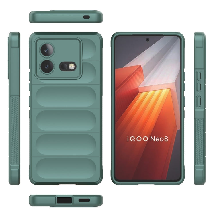 For vivo iQOO Neo8 Magic Shield TPU + Flannel Phone Case(Dark Green) - vivo Cases by buy2fix | Online Shopping UK | buy2fix