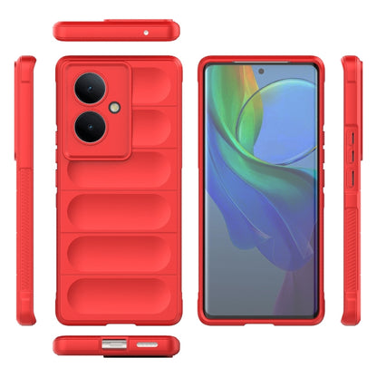 For vivo Y78+ Global Magic Shield TPU + Flannel Phone Case(Red) - vivo Cases by buy2fix | Online Shopping UK | buy2fix