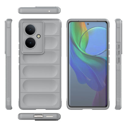 For vivo Y78+ Global Magic Shield TPU + Flannel Phone Case(Grey) - vivo Cases by buy2fix | Online Shopping UK | buy2fix
