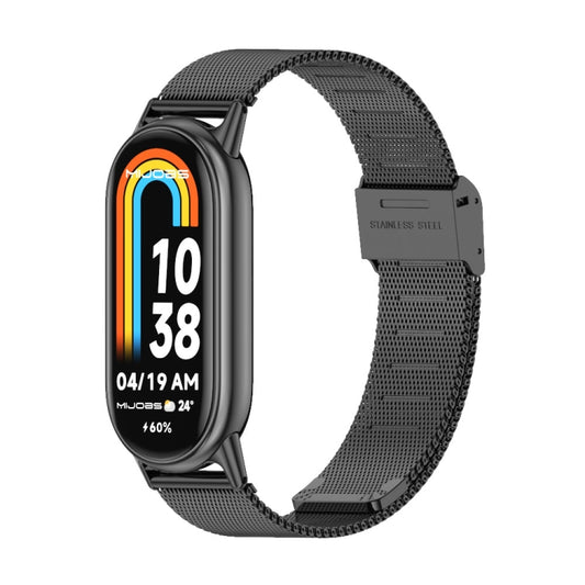 For Xiaomi Mi Band 8 / 9 / 9 NFC Mijobs Milan Buckle Metal Stainless Steel Watch Band(Black) - Watch Bands by MIJOBS | Online Shopping UK | buy2fix