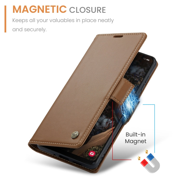 For Samsung Galaxy A30s / A50s / A50 CaseMe 023 Butterfly Buckle Litchi Texture RFID Anti-theft Leather Phone Case(Brown) - Galaxy Phone Cases by CaseMe | Online Shopping UK | buy2fix