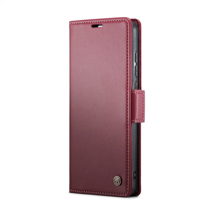 For Xiaomi Redmi 11A/12C CaseMe 023 Butterfly Buckle Litchi Texture RFID Anti-theft Leather Phone Case(Wine Red) - Xiaomi Cases by CaseMe | Online Shopping UK | buy2fix