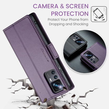 For Xiaomi 12T /12T Pro/Redmi K50 Ultra CaseMe 023 Butterfly Buckle Litchi Texture RFID Anti-theft Leather Phone Case(Pearly Purple) - Xiaomi Cases by CaseMe | Online Shopping UK | buy2fix