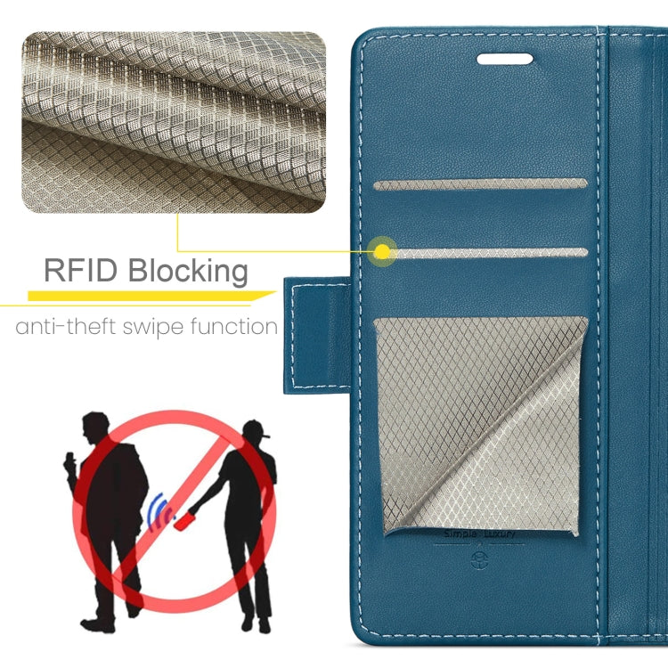 For Xiaomi Redmi 12 4G／12 5G／Note 12R／POCO M6 Pro 5G CaseMe 023 Butterfly Buckle Litchi Texture RFID Anti-theft Leather Phone Case(Blue) - Xiaomi Cases by CaseMe | Online Shopping UK | buy2fix