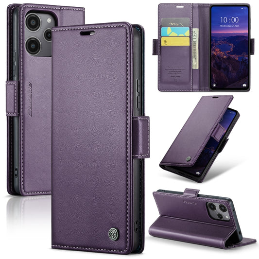 For Xiaomi Redmi 12 4G／12 5G／Note 12R／POCO M6 Pro 5G CaseMe 023 Butterfly Buckle Litchi Texture RFID Anti-theft Leather Phone Case(Pearly Purple) - Xiaomi Cases by CaseMe | Online Shopping UK | buy2fix