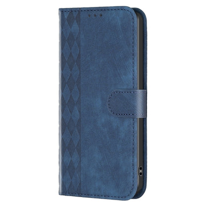 For Samsung Galaxy S23 FE 5G Plaid Embossed Leather Phone Case(Blue) - Galaxy S23 FE 5G Cases by buy2fix | Online Shopping UK | buy2fix