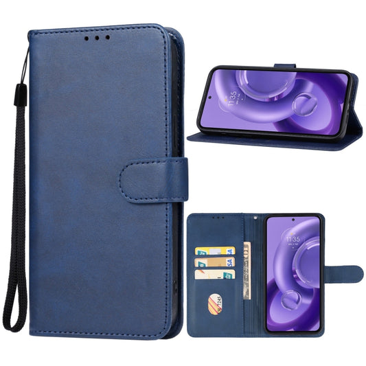 For Motorola Edge 40 Neo Leather Phone Case(Blue) - Motorola Cases by buy2fix | Online Shopping UK | buy2fix